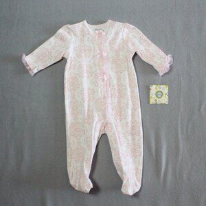 Little Me Damask Footed Coverall Pink 6M NWT  No Hat